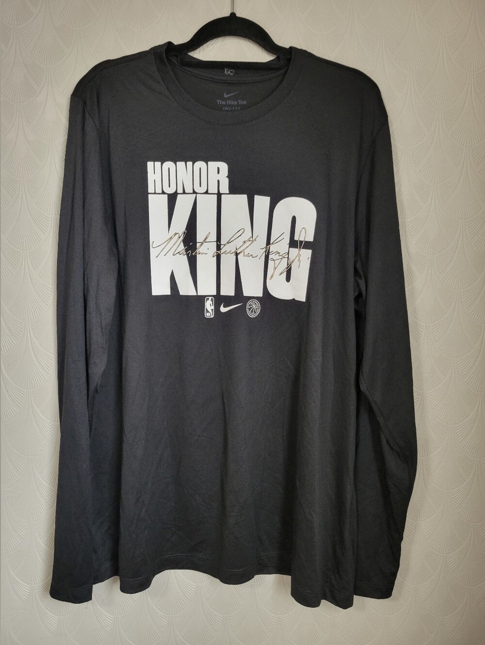 Honor Martin Luther King Nike Tee Dri Fit Long Sleeve Shirt XXL Tall Graphic Tee